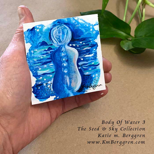 ►ONE AVAILABLE◄ Body Of Water 3 - Original Miniature Fine Art Painting on Paper