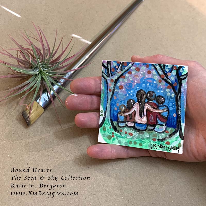 ►SOLD◄ Bound Hearts - Original Miniature Fine Art Painting on Paper