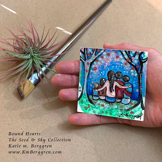 ►SOLD◄ Bound Hearts - Original Miniature Fine Art Painting on Paper