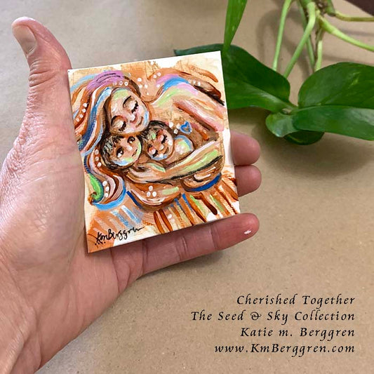 ►ONE AVAILABLE◄ Cherished Together - Original Miniature Fine Art Painting on Paper