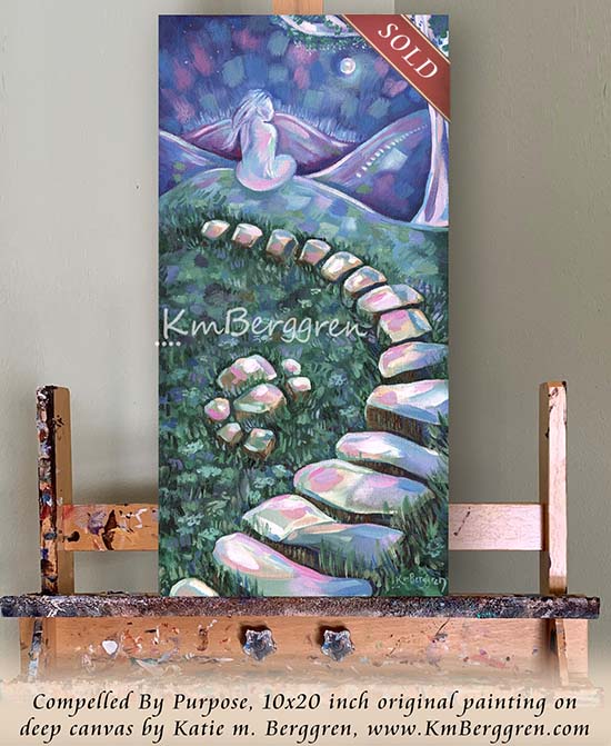 SOLD ♥ Compelled By Purpose - Original 10x20 Woman With Stone Steps
