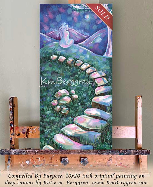 SOLD ♥ Compelled By Purpose - Original 10x20 Woman With Stone Steps