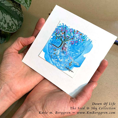►SOLD◄ Dawn Of Life - Original Miniature Fine Art Painting on Paper