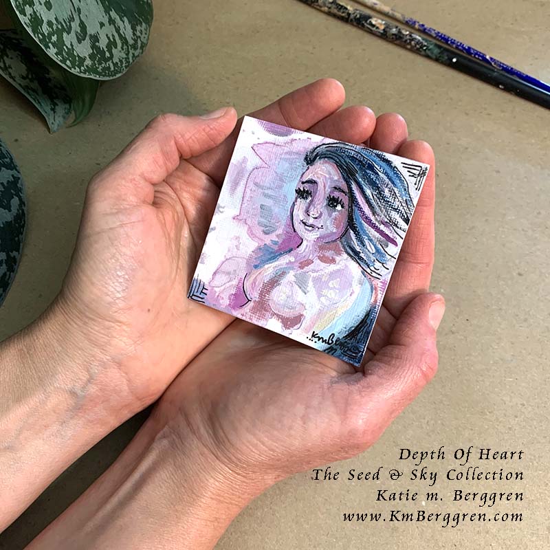 ►ONE AVAILABLE◄ Depth Of Heart - Original Miniature Fine Art Painting on Paper