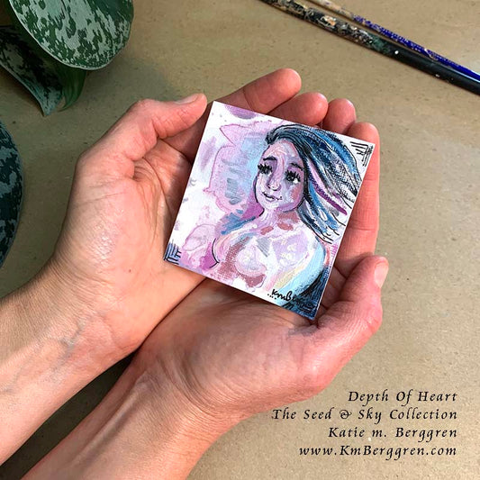►ONE AVAILABLE◄ Depth Of Heart - Original Miniature Fine Art Painting on Paper