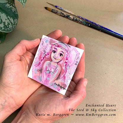 ►SOLD◄ Enchanted Heart - Original Miniature Fine Art Painting on Paper