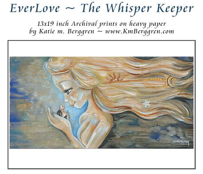 EverLove ~ The Whisper Keeper - Woman & Birds Art Print