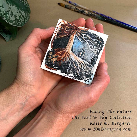 ►SOLD◄ Facing The Future - Original Miniature Fine Art Painting on Paper