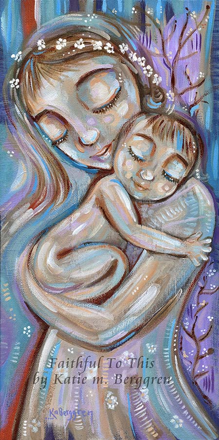 ►ONE AVAILABLE◄ Faithful To This - Original 8x16 inch Mother & Child Painting