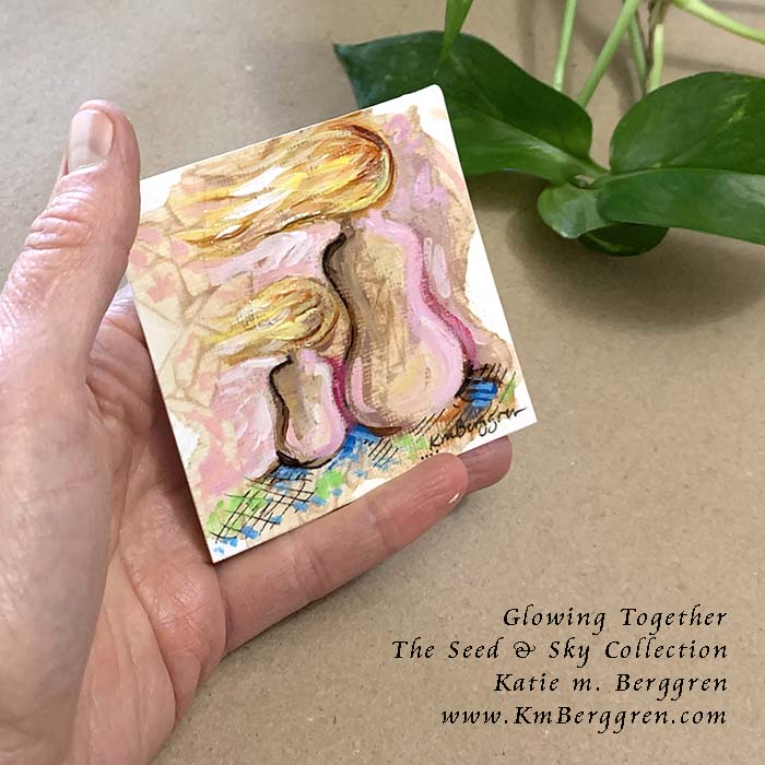 ►ONE AVAILABLE◄ Glowing Together - Original Miniature Fine Art Painting on Paper