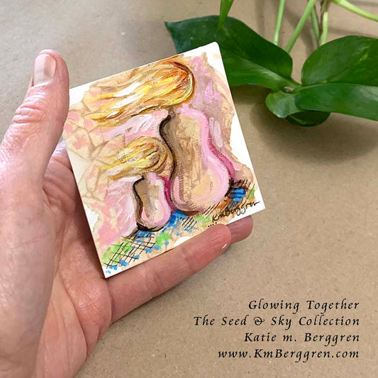 ►ONE AVAILABLE◄ Glowing Together - Original Miniature Fine Art Painting on Paper