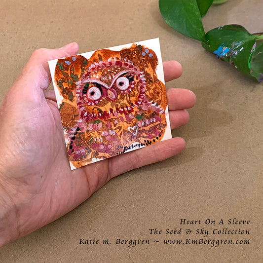 ►ONE AVAILABLE◄ Heart On A Sleeve - Original Miniature Fine Art Painting on Paper