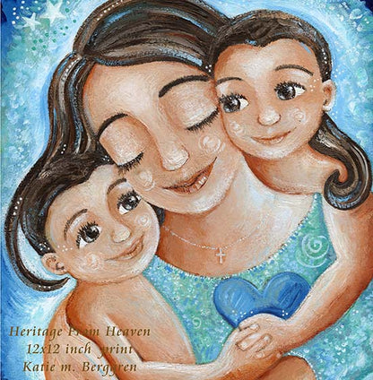 Heritage From Heaven - Mom & Twins Art Print