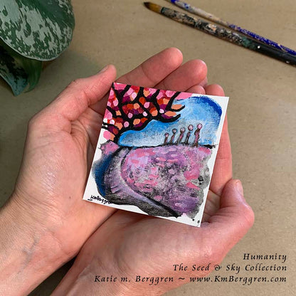 ►SOLD◄ Humanity - Original Miniature Fine Art Painting on Paper
