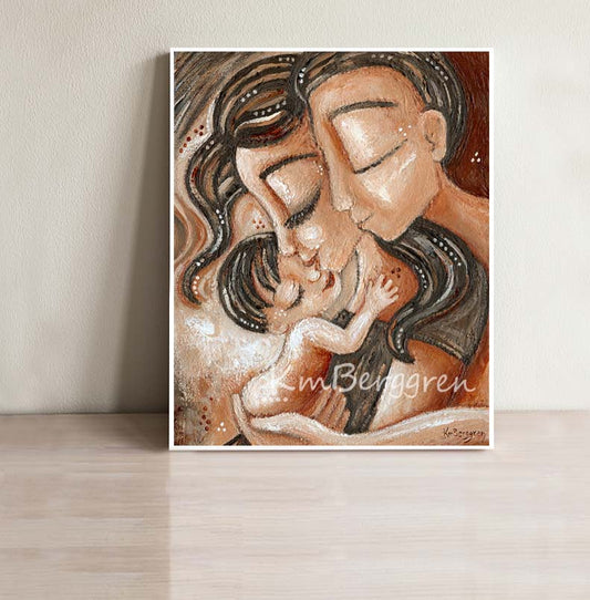 I Will Protect You - Daddy, Mommy & New Baby Sleep Art Print