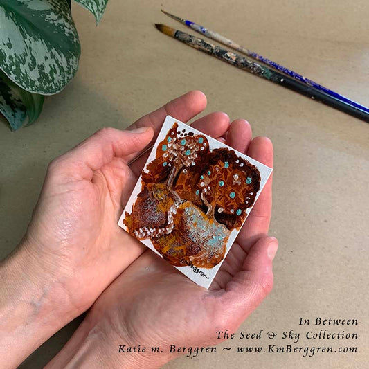►SOLD◄ In Between - Original Miniature Fine Art Painting on Paper