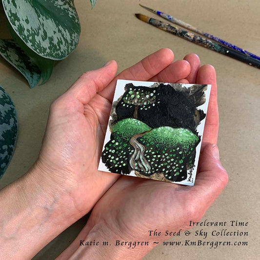 ►ONE AVAILABLE◄ Irrelevant Time - Original Miniature Fine Art Painting on Paper