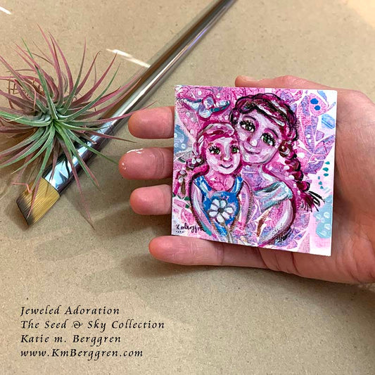 ►SOLD◄ Jeweled Adoration - Original Miniature Fine Art Painting on Paper