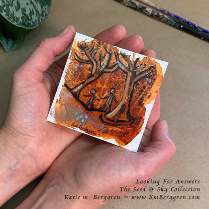 ►ONE AVAILABLE◄ Looking For Answers - Original Miniature Fine Art Painting on Paper