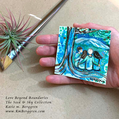 ►SOLD◄ Love Beyond Boundaries - Original Miniature Fine Art Painting on Paper