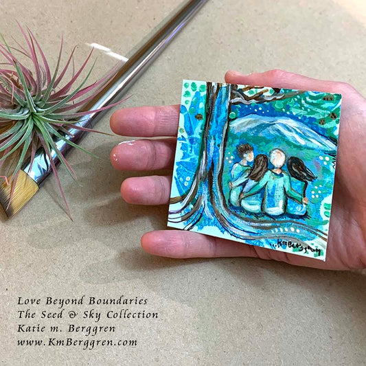 ►SOLD◄ Love Beyond Boundaries - Original Miniature Fine Art Painting on Paper