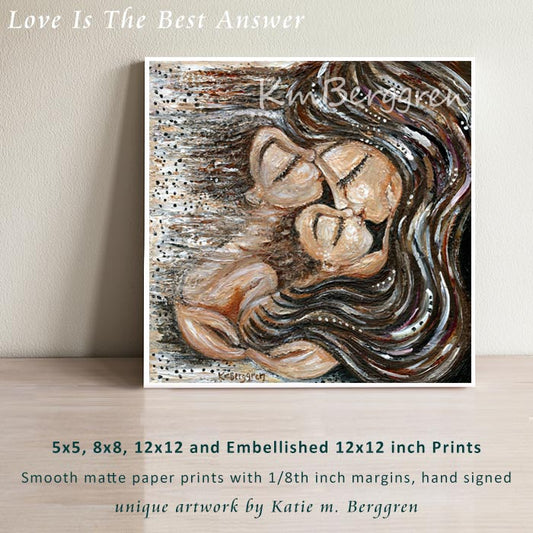 custom art print of mom and 2 children, change eye and hair colors - personalized art print, customize colors on art print, custom hair and eye colors, mother holding 2 children art print - embellish for hair and eye color changes