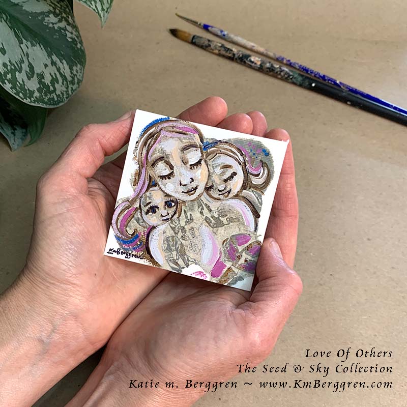 ►SOLD◄ Love Of Others - Original Miniature Fine Art Painting on Paper
