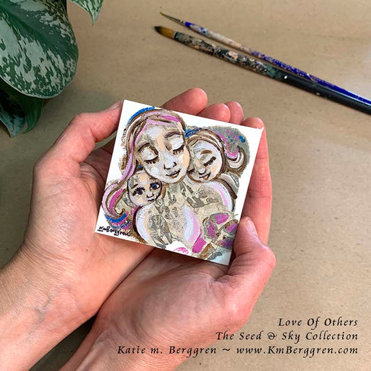 ►SOLD◄ Love Of Others - Original Miniature Fine Art Painting on Paper