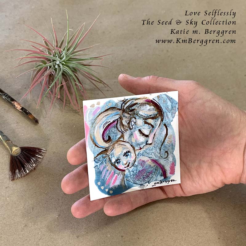 ►SOLD◄ Love Selflessly - Original Miniature Fine Art Painting on Paper