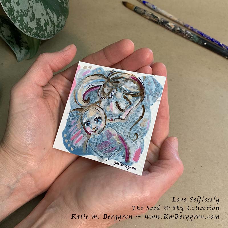 ►SOLD◄ Love Selflessly - Original Miniature Fine Art Painting on Paper
