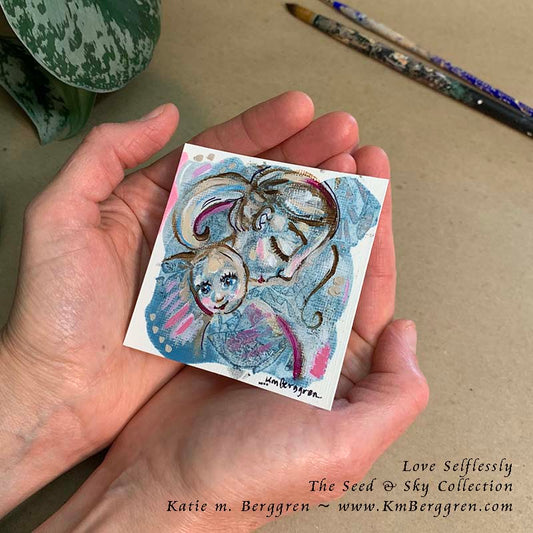 ►SOLD◄ Love Selflessly - Original Miniature Fine Art Painting on Paper
