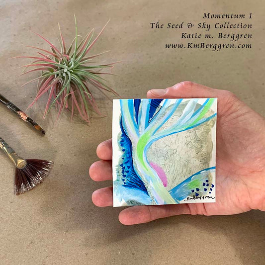 ►ONE AVAILABLE◄ Momentum 1 - Original Miniature Fine Art Painting on Paper