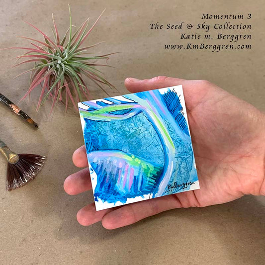 ►ONE AVAILABLE◄ Momentum 3 - Original Miniature Fine Art Painting on Paper