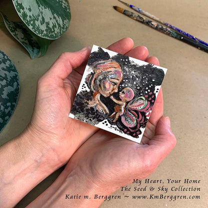 ►SOLD◄ My Heart, Your Home - Original Miniature Fine Art Painting on Paper