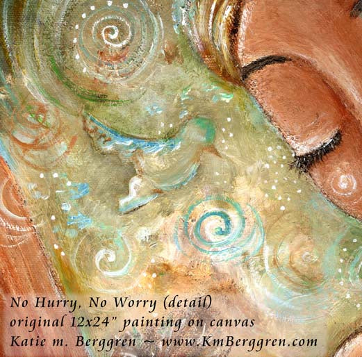 No Hurry, No Worry - Breastfeeding Mother In Green Art Prints