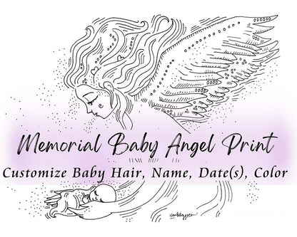 downloadable gift for mom after loss, printable art for baby angel gift, download print gift to print and frame, baby angel artwork downloadable, printable gift art print, drawings of angels, angel baby drawing, angelversary gift for loss mom, save and print art  of angels, 