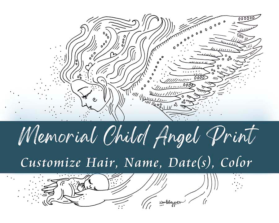 PRINTABLE ~ Customizable Memorial Angel Baby Print