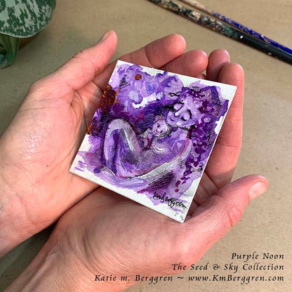 ►SOLD◄ Purple Noon - Original Miniature Fine Art Painting on Paper