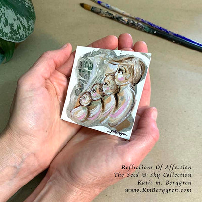 ►ONE AVAILABLE◄ Reflection Of Affection - Original Miniature Fine Art Painting on Paper