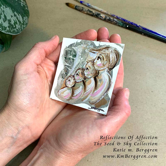 ►ONE AVAILABLE◄ Reflection Of Affection - Original Miniature Fine Art Painting on Paper
