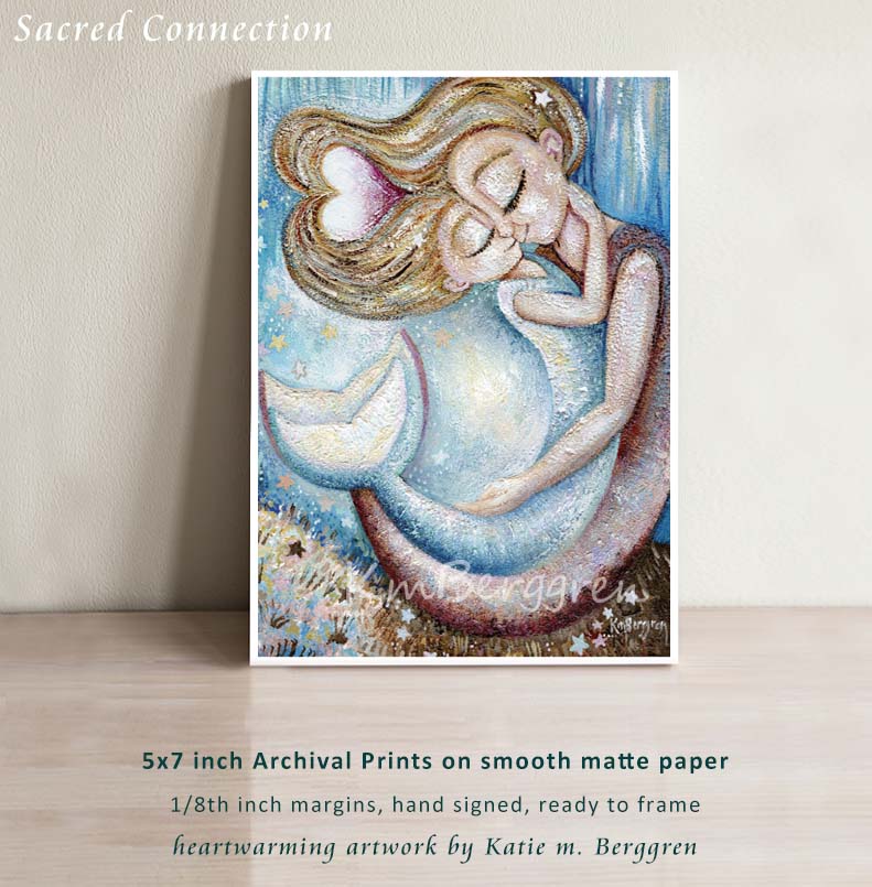 Dancing Mother & Daughter blonde Mermaids Artwork - KmBerggren