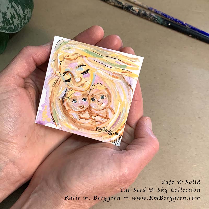 ►SOLD◄ Safe & Solid - Original Miniature Fine Art Painting on Paper