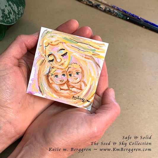 ►SOLD◄ Safe & Solid - Original Miniature Fine Art Painting on Paper