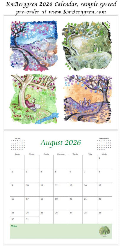 art calendar 2026, km berggren art calendar, mother child calendar, calendar for moms, planner for moms, keepsake calendar, collectible calendar, mom and baby art, calendar for families, calendar for mothers, new baby calendar, new baby gift, new mom gift, push gift artwork, family of 5 painting, mother and two kids, 2 kids artwork, mom and babies painting, paintings of women, art for women