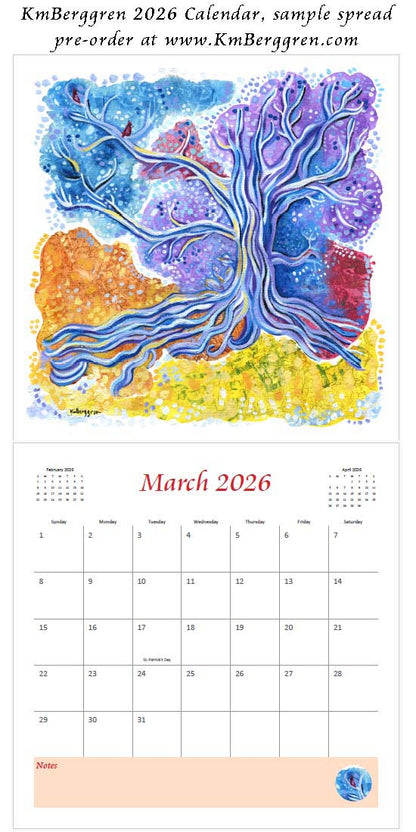 art calendar 2026, km berggren art calendar, mother child calendar, calendar for moms, planner for moms, keepsake calendar, collectible calendar, mom and baby art, calendar for families, calendar for mothers, new baby calendar, new baby gift, new mom gift, push gift artwork, family of 5 painting, mother and two kids, 2 kids artwork, mom and babies painting, paintings of women, art for women