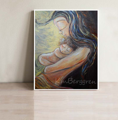 Serenade - Singing To Curly Baby Art Print