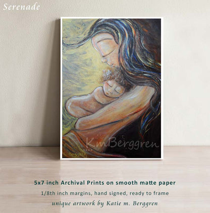 Serenade - Singing To Curly Baby Art Print