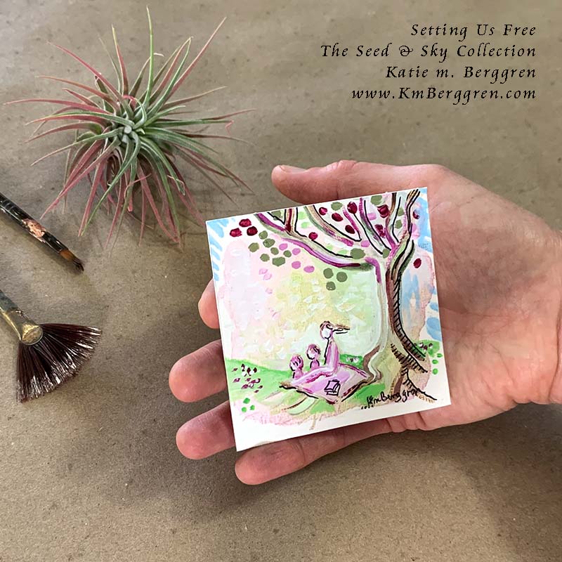 ►ONE AVAILABLE◄ Setting Us Free - Original Miniature Fine Art Painting on Paper
