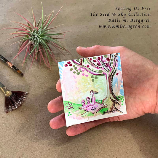 ►ONE AVAILABLE◄ Setting Us Free - Original Miniature Fine Art Painting on Paper