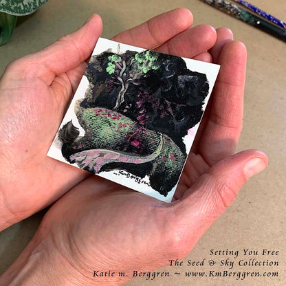 ►SOLD◄ Setting You Free - Original Miniature Fine Art Painting on Paper
